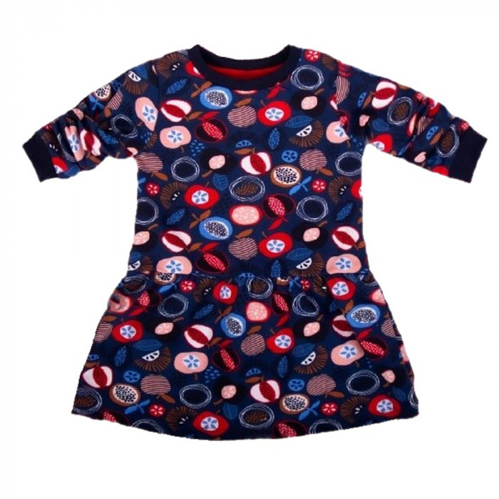 K-Baby Dievčenské bavlnené šaty, Ovocie - granátové, veľ. 110