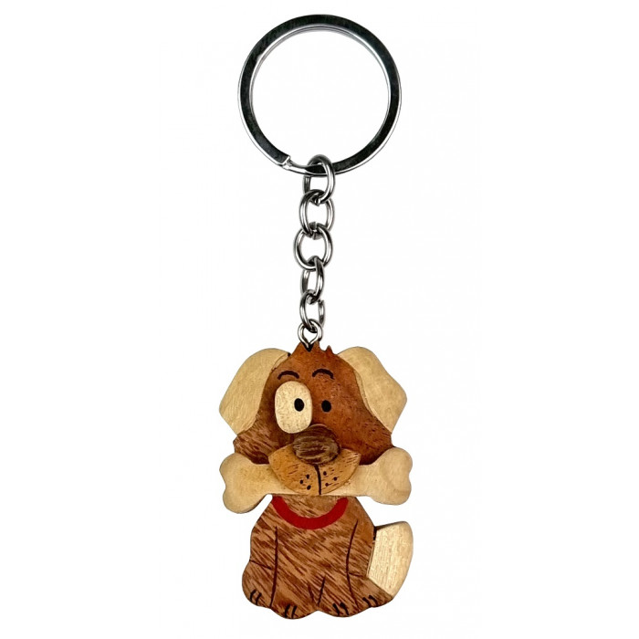2Kids Toys Drevená kľúčenka veľká Pes s kosťou