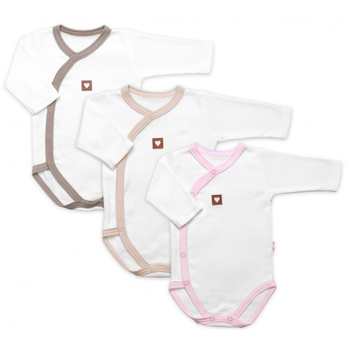 Rastúca výhodná sada, 3x Body pre bábätko Nature - ružová/béžová/taupe, veľ. 56/62
