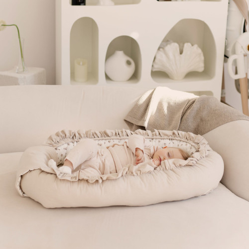 Hniezdočko pre bábätko, bavlnené, obojstranné, Rose, béžové