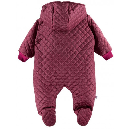 EEVI Detská prechodová, prešívaná kombinéza s kapucňou Bloom - bordó, veľ. 62