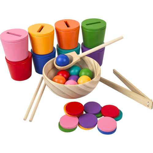 2Kids Toys Dúhové guličky, mince a kalíšky 8 farieb