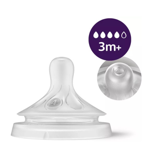 Dojčenská fľaša Natural Avent, Response, 330 ml, transparentná