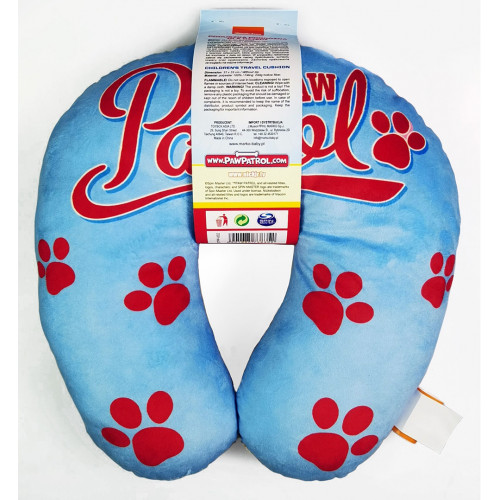 Detský cestovný vankúšik Paw Patrol do auta – opierka hlavy, modrá