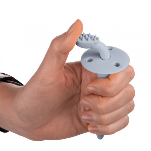 Canpol babies Silikónová zubná kefka /hryzátko s ochr. štítkom - modrý