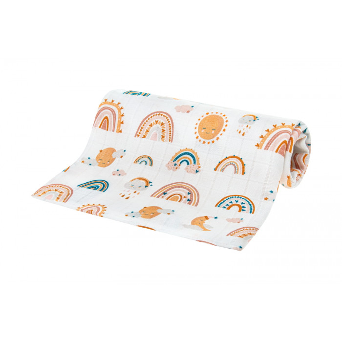 Bambusová mini plienka lux, 30x30cm, Dúha