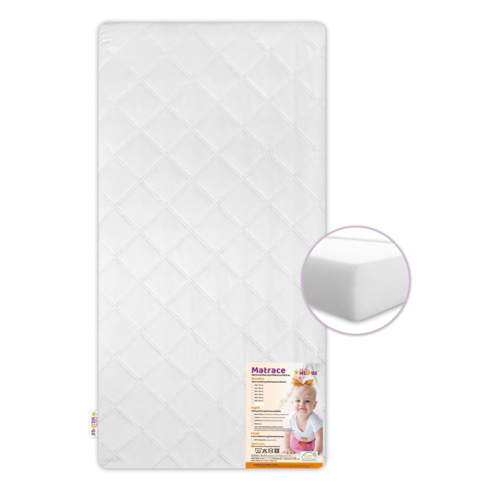 Matrac do detskej postele Baby Nellys, pena 160x90x10cm - biela