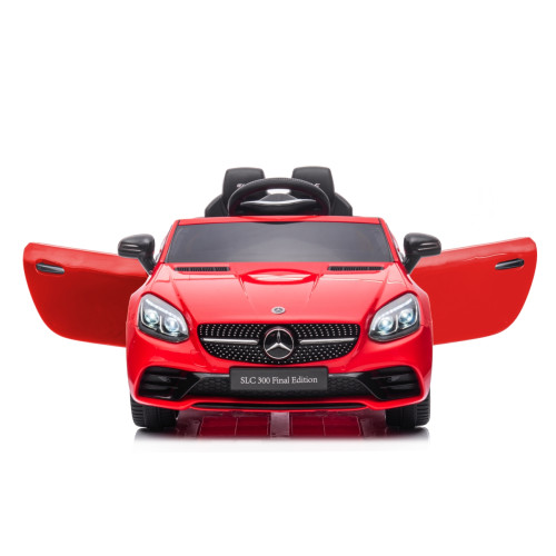 Elektrické autíčko Mercedes SLC-300 s diaľkovým ovládaním a LED svetlami,  červené
