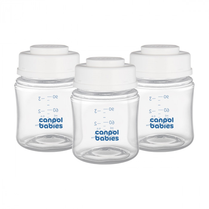 Sada fliaš na skladovanie materského mlieka Canpol Babies, 3x120 ml
