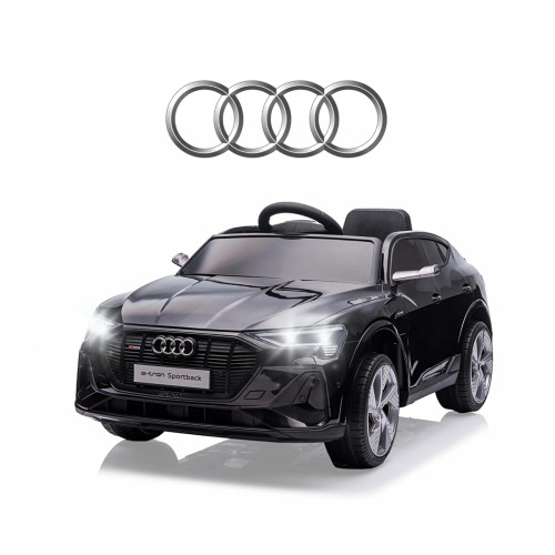 Elektrické autíčko Audi E-Tron Sportback 12V s diaľkovým ovládaním a LED svetlami, čierne