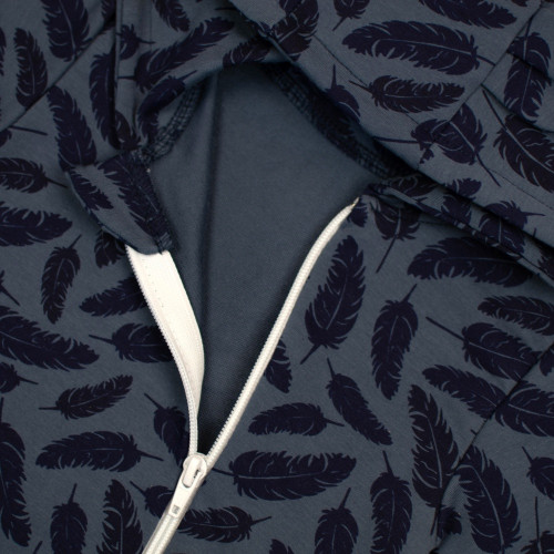 Rastúci teplákový overal pre bábätko, čiapky, topánky, 3D, Nature - jeans pierka, 80/86