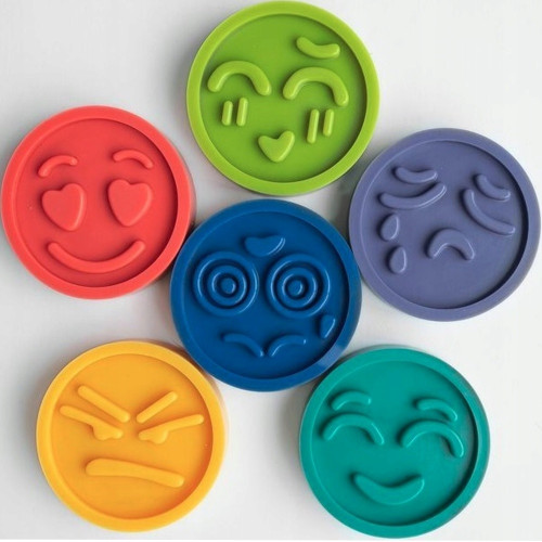 Puzzle, senzorické tvary - smajlíci, 6ks