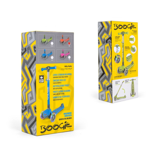 Detská trojkolesová kolobežka BOOGIE Scooter LED - zelená