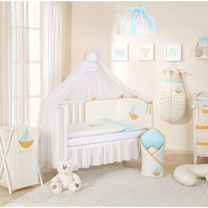 Moskytiéra na postieľku - biela, písková šerpa