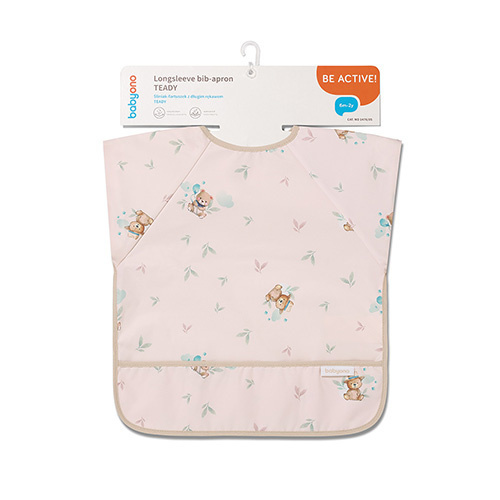 Nepremokavá zásterka s rukávmi Teddy, béžová, BabyOno
