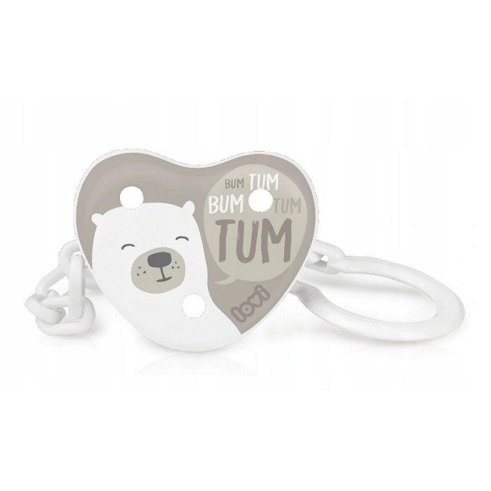Lovi retiazka na cumlík s klipsou Buddy Bear, béžový / hnedý