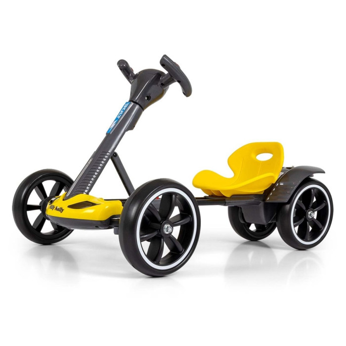 Elektrický gokart BOLT, detská motokára s diaľkovým ovládaním, LED, Bluetooth, žlté