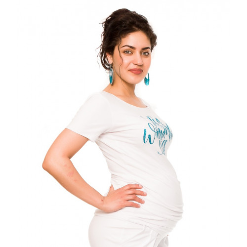 Be MaaMaa Tehotenské tričko Wonderful Life - biele