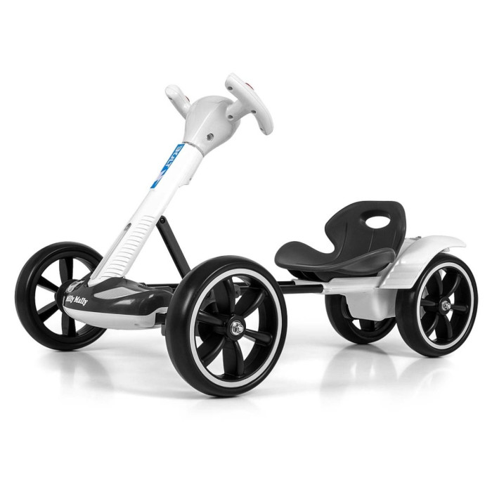 Elektrický gokart BOLT, detská motokára s diaľkovým ovládaním, LED, Bluetooth, biela