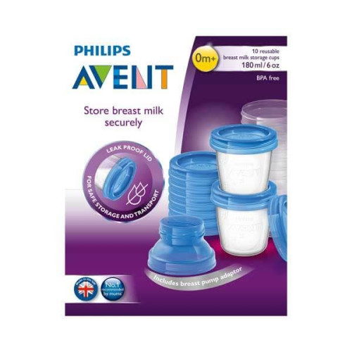 VIA poháriky s viečkami Avent - 180 ml - 10 kusov