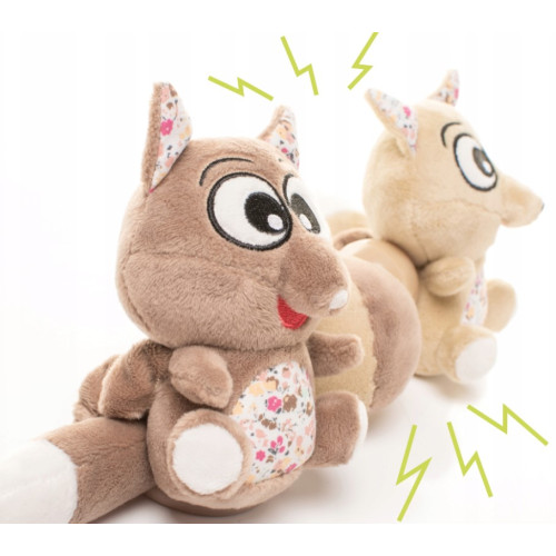 4Baby Plyšová hrkálka, zábrana na kočík Fox, béžovo/hnedé