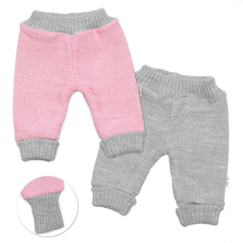 Rastúce obojstranné nohavice Hand Made, ružová-šedá
