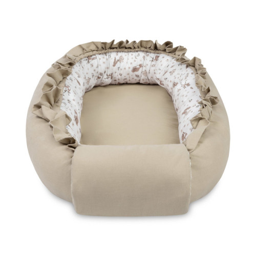 Hniezdočko pre bábätko, bavlnené, obojstranné, Forest, béžové