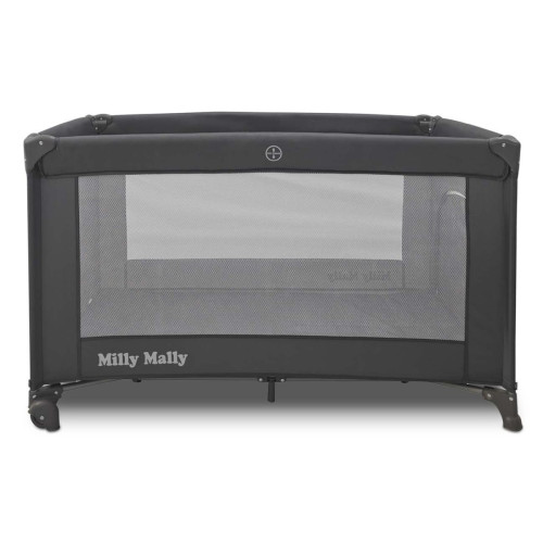 Cestovná postieľka Mirage Milly Mally – ohrádka aj lôžko na cesty, dark grey