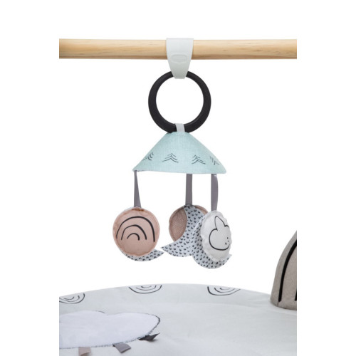 Hracia deka s tyčkou Tiny Love Décor – čiernobiela, drevený stojan