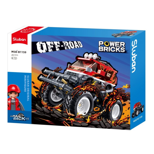 Sluban Power Bricks Naťahovací Červený Off-Road GO