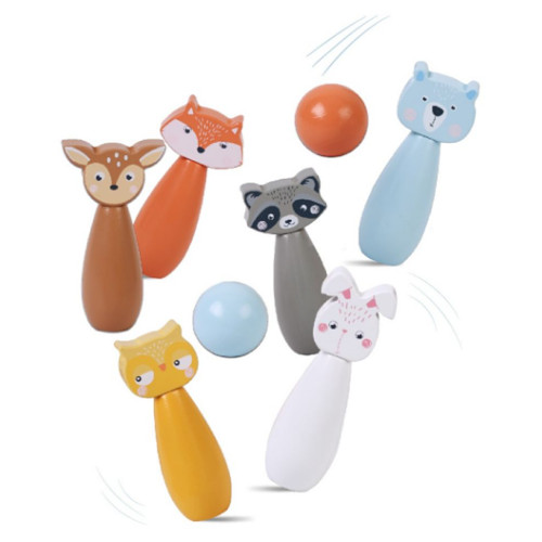 Adam Toys Drevené kuželky - Lesné zvieratká