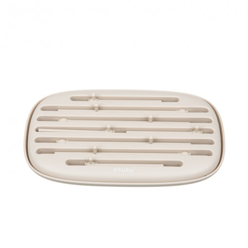 Praktický sušiak na dojčenské fľaše a doplnky – skladací odkvapávač - béžový