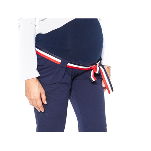 Be MaaMaa Tehotenské tepláky, nohavice MOMY - tm. modré