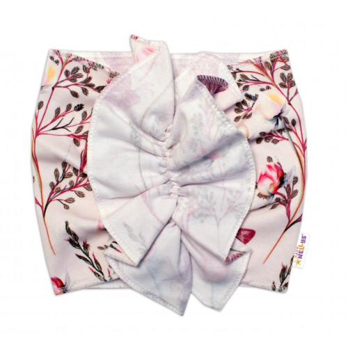 BABY NELLYS Detská čelenka Turban Motýliky, ružová, veľ. 2 - 3 roky