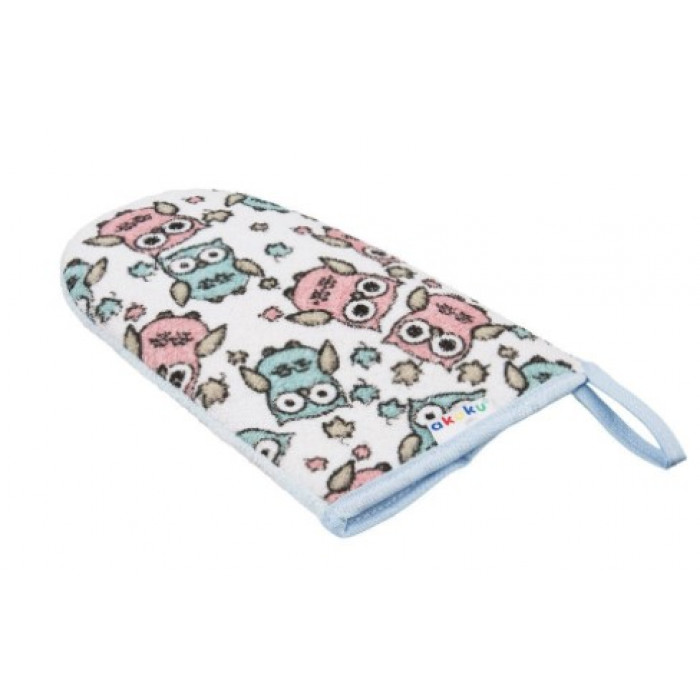 Akuku Detská froté žínka, Sovička, pastelové farby