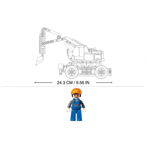 Sluban Town E7 Kolesové rýpadlo s diaľkovým ovládaním M38-B1155