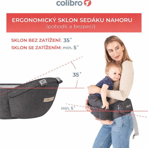 Nosítko Colibro HONEY 12v1 – ergonomické nosítko s hip seatem, grafit