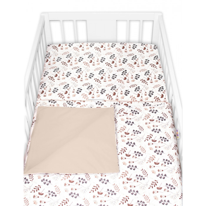 2-dielne bavlnené obliečky Lúka, Baby Nellys, béžová/hnedá