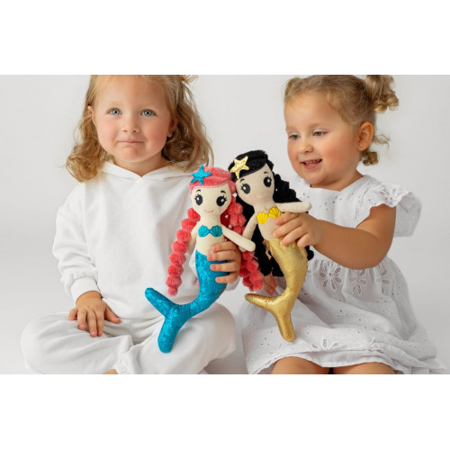 Mäkká handrová bábika Bella so šuštiacimi prvkami, zlatá