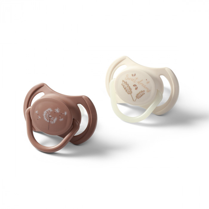 Cumlík silikónový, symertický tvar, 18m +, 2 ks - Nature