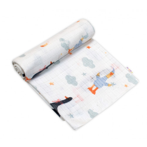 Kvalitná bavlnená plienka - Tetra Premium, 70x80 cm - black Goose, biela - 1 ks