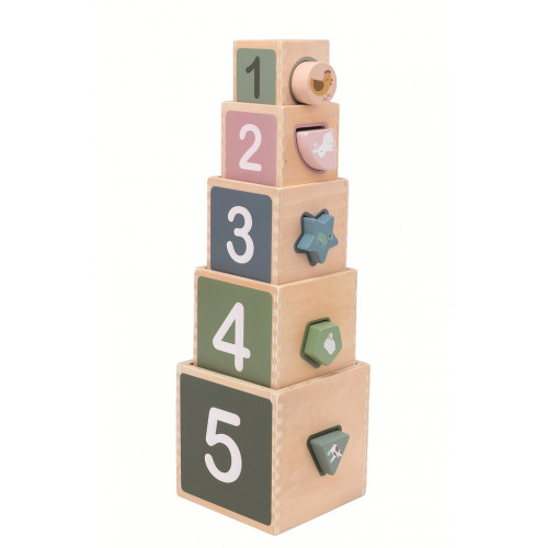 2Kids Toys Skladacia veža z kociek Farma