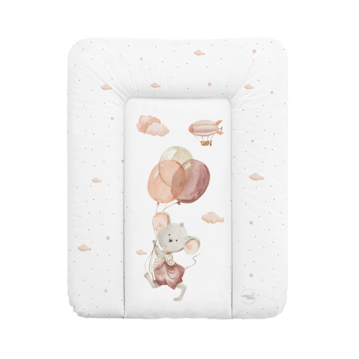 Mäkká prebaľovacia podložka 50×70 cm Basic – na komodu pre bábätko - Myška a balóny