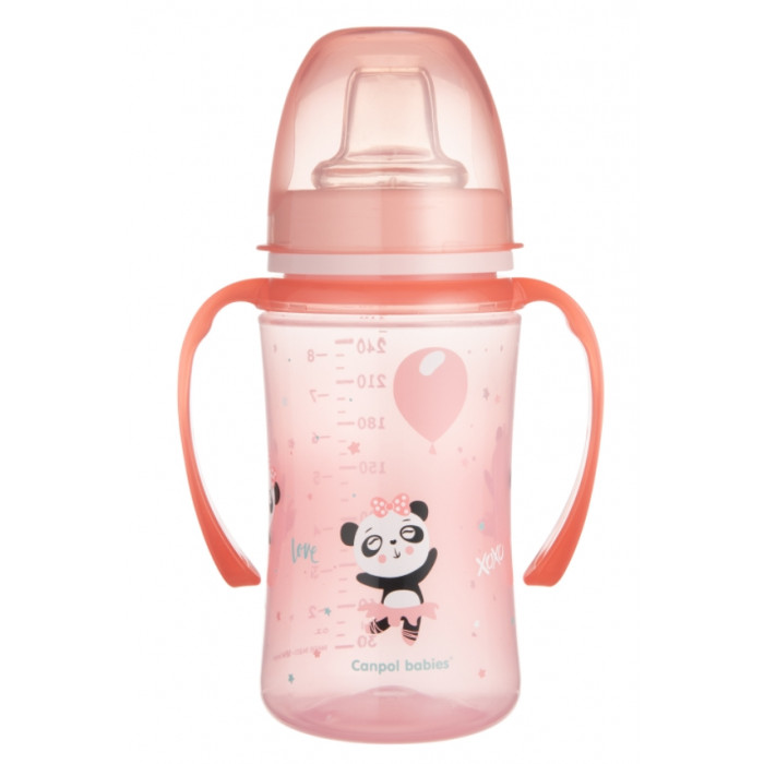 Canpol babies Nevylévací hrnček EasyStart - Panda - ružový
