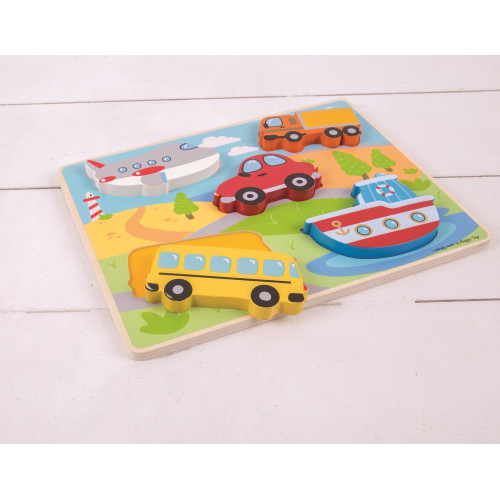 Bigjigs Toys Vkladacie puzzle dopravné prostriedky
