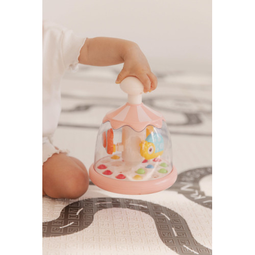 Toyz Edukačná hračka Vlčík so zvieratkami – ružová, kolotoč, 6m+