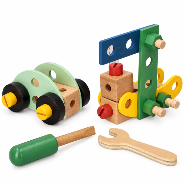 Drevená konštrukčná sada pre deti, 40 dielov Adam Toys