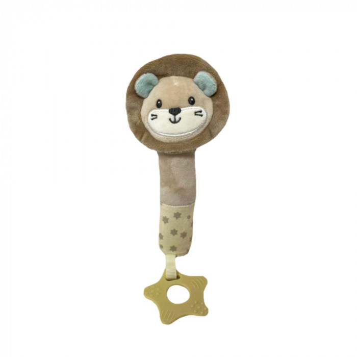 Plyšová hračka s pískátkem a hryzátkom Levíček - béžová