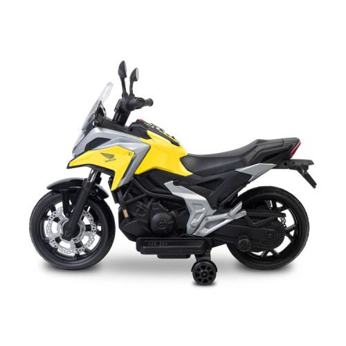 Elektrická motorka Honda NC750X pre deti – LED, USB, 3-8 rokov, žltá, čierna