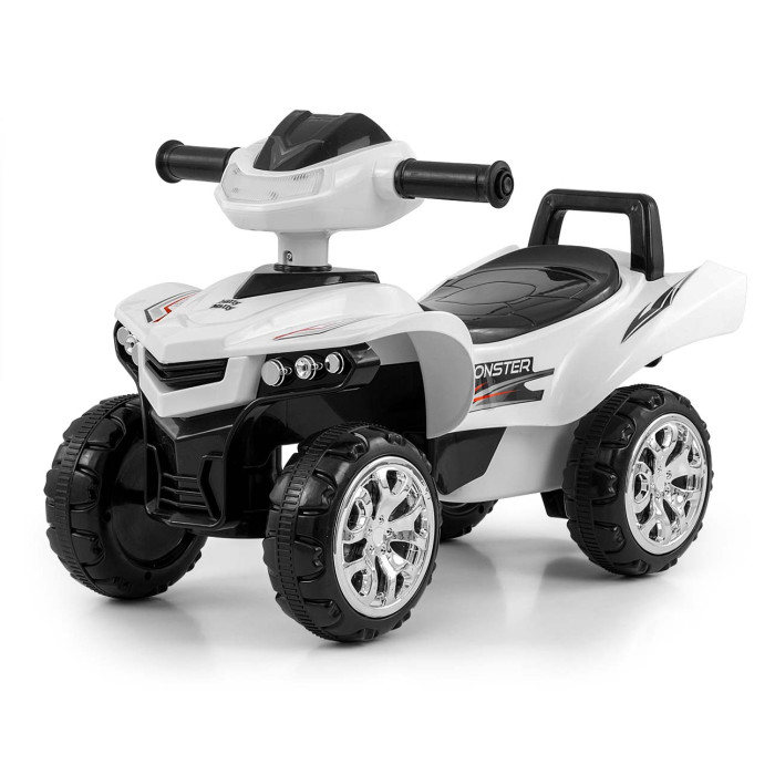 Detské odrážadlo štvorkolka Quad Monster Milly Mally, svetla, zvuky - biele